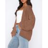 imagePRETTYGARDEN Womens Cardigan Sweaters 2024 Fall Trendy Chunky Knit Outerwear Outfits Fashion Long Sleeve CardigansRed Camel