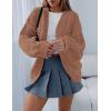 imagePRETTYGARDEN Womens Cardigan Sweaters 2024 Fall Trendy Chunky Knit Outerwear Outfits Fashion Long Sleeve CardigansRed Camel