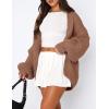 imagePRETTYGARDEN Womens Cardigan Sweaters 2024 Fall Trendy Chunky Knit Outerwear Outfits Fashion Long Sleeve CardigansRed Camel