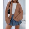 imagePRETTYGARDEN Womens Cardigan Sweaters 2024 Fall Trendy Chunky Knit Outerwear Outfits Fashion Long Sleeve CardigansRed Camel