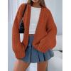 imagePRETTYGARDEN Womens Cardigan Sweaters 2024 Fall Trendy Chunky Knit Outerwear Outfits Fashion Long Sleeve CardigansRust Red