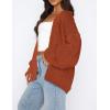 imagePRETTYGARDEN Womens Cardigan Sweaters 2024 Fall Trendy Chunky Knit Outerwear Outfits Fashion Long Sleeve CardigansRust Red