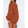 imagePRETTYGARDEN Womens Cardigan Sweaters 2024 Fall Trendy Chunky Knit Outerwear Outfits Fashion Long Sleeve CardigansRust Red