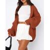 imagePRETTYGARDEN Womens Cardigan Sweaters 2024 Fall Trendy Chunky Knit Outerwear Outfits Fashion Long Sleeve CardigansRust Red