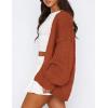 imagePRETTYGARDEN Womens Cardigan Sweaters 2024 Fall Trendy Chunky Knit Outerwear Outfits Fashion Long Sleeve CardigansRust Red
