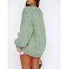 imagePRETTYGARDEN Womens Cardigan Sweaters 2024 Fall Trendy Chunky Knit Outerwear Outfits Fashion Long Sleeve CardigansSage Green