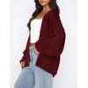 imagePRETTYGARDEN Womens Cardigan Sweaters 2024 Fall Trendy Chunky Knit Outerwear Outfits Fashion Long Sleeve CardigansWine Red