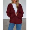 imagePRETTYGARDEN Womens Cardigan Sweaters 2024 Fall Trendy Chunky Knit Outerwear Outfits Fashion Long Sleeve CardigansWine Red