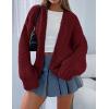 imagePRETTYGARDEN Womens Cardigan Sweaters 2024 Fall Trendy Chunky Knit Outerwear Outfits Fashion Long Sleeve CardigansWine Red
