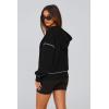 imagePRETTYGARDEN Womens Hooded Sweatshirts Long Sleeve Half Zip Cropped Hoodie Pullover Winter Fashion ClothesBlack