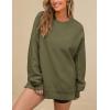 imagePRTTYGARDEN Womens Long Sleeve Tops 2024 Fall Loose Crewneck Sweatshirt Trendy Casual Ribbed Pullover Knit OutfitArmy Green