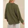 imagePRTTYGARDEN Womens Long Sleeve Tops 2024 Fall Loose Crewneck Sweatshirt Trendy Casual Ribbed Pullover Knit OutfitArmy Green