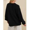 imagePRTTYGARDEN Womens Long Sleeve Tops 2024 Fall Loose Crewneck Sweatshirt Trendy Casual Ribbed Pullover Knit OutfitBlack