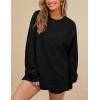 imagePRTTYGARDEN Womens Long Sleeve Tops 2024 Fall Loose Crewneck Sweatshirt Trendy Casual Ribbed Pullover Knit OutfitBlack