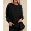 imagePRTTYGARDEN Womens Long Sleeve Tops 2024 Fall Loose Crewneck Sweatshirt Trendy Casual Ribbed Pullover Knit OutfitBlack