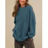 imagePRTTYGARDEN Womens Long Sleeve Tops 2024 Fall Loose Crewneck Sweatshirt Trendy Casual Ribbed Pullover Knit OutfitBlue