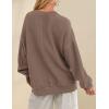 imagePRTTYGARDEN Womens Long Sleeve Tops 2024 Fall Loose Crewneck Sweatshirt Trendy Casual Ribbed Pullover Knit OutfitGrey Coffee