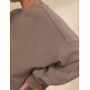 imagePRTTYGARDEN Womens Long Sleeve Tops 2024 Fall Loose Crewneck Sweatshirt Trendy Casual Ribbed Pullover Knit OutfitGrey Coffee
