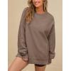 imagePRTTYGARDEN Womens Long Sleeve Tops 2024 Fall Loose Crewneck Sweatshirt Trendy Casual Ribbed Pullover Knit OutfitGrey Coffee