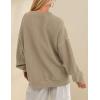 imagePRTTYGARDEN Womens Long Sleeve Tops 2024 Fall Loose Crewneck Sweatshirt Trendy Casual Ribbed Pullover Knit OutfitKhaki