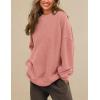 imagePRTTYGARDEN Womens Long Sleeve Tops 2024 Fall Loose Crewneck Sweatshirt Trendy Casual Ribbed Pullover Knit OutfitPink