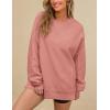 imagePRTTYGARDEN Womens Long Sleeve Tops 2024 Fall Loose Crewneck Sweatshirt Trendy Casual Ribbed Pullover Knit OutfitPink