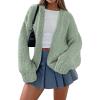 imagePRETTYGARDEN Womens Cardigan Sweaters 2024 Fall Trendy Chunky Knit Outerwear Outfits Fashion Long Sleeve CardigansSage Green