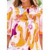 imagePRETTYGARDEN Floral Tops for Women Blouses Dressy Casual 2025 Summer Trendy Outfits Boho Pleated Short Sleeve ShirtsBrown Purple Floral