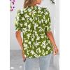 imagePRETTYGARDEN Floral Tops for Women Blouses Dressy Casual 2025 Summer Trendy Outfits Boho Pleated Short Sleeve ShirtsFloral Army Green