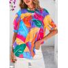 imagePRETTYGARDEN Floral Tops for Women Blouses Dressy Casual 2025 Summer Trendy Outfits Boho Pleated Short Sleeve ShirtsMulticolored Flower
