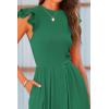imagePRETTYGARDEN Summer Jumpsuits for Women Dressy Casual Ruffle Cap Sleeves Romper Crew Neck Rib Knit One Piece OutfitsGreen