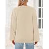 imagePRETTYGARDEN Womens 2024 Winter Chunky Knit Sweater Casual Long Lantern Sleeve Crewneck Pullover Jumper TopsBeige