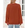 imagePRETTYGARDEN Womens 2024 Winter Chunky Knit Sweater Casual Long Lantern Sleeve Crewneck Pullover Jumper TopsBrick Red