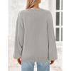 imagePRETTYGARDEN Womens 2024 Winter Chunky Knit Sweater Casual Long Lantern Sleeve Crewneck Pullover Jumper TopsGrey