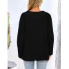 imagePRETTYGARDEN Womens Knit Spring Sweaters Long Sleeve Pullover Crewneck Split Hem Loose Oversized Tunic Fall Sweater TopBlack