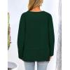 imagePRETTYGARDEN Womens Knit Spring Sweaters Long Sleeve Pullover Crewneck Split Hem Loose Oversized Tunic Fall Sweater TopDark Green