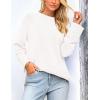 imagePRETTYGARDEN Womens Knit Spring Sweaters Long Sleeve Pullover Crewneck Split Hem Loose Oversized Tunic Fall Sweater TopWhite