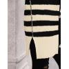 imagePRETTYGARDEN Womens Winter Striped Cardigan Sweaters Long Sleeve Button Down Open Front Chunky Knit Oversized Sweater CoatStriped Beige Black