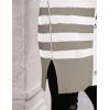 imagePRETTYGARDEN Womens Winter Striped Cardigan Sweaters Long Sleeve Button Down Open Front Chunky Knit Oversized Sweater CoatStriped Grey White