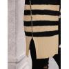 imagePRETTYGARDEN Womens Winter Striped Cardigan Sweaters Long Sleeve Button Down Open Front Chunky Knit Oversized Sweater CoatStriped Khaki Black