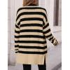 imagePRETTYGARDEN Womens Winter Striped Cardigan Sweaters Long Sleeve Button Down Open Front Chunky Knit Oversized Sweater CoatStriped Khaki Black