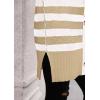 imagePRETTYGARDEN Womens Winter Striped Cardigan Sweaters Long Sleeve Button Down Open Front Chunky Knit Oversized Sweater CoatStriped Khaki White