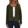 imagePRETTYGARDEN Womens Knit Cardigan Sweaters Fall Fashion Long Sleeve Open Front Button Down Trendy Casual Sweater JacketArmy Green