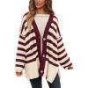 Striped Beige Wine Red