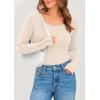 imagePRETTYGARDEN Womens 2025 Spring Long Sleeve Henley T Shirts Ribbed Knit Button Up Slim Fitted Basic Casual Going Out TopsBeige