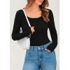 imagePRETTYGARDEN Womens 2025 Spring Long Sleeve Henley T Shirts Ribbed Knit Button Up Slim Fitted Basic Casual Going Out TopsBlack