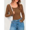 imagePRETTYGARDEN Womens 2025 Spring Long Sleeve Henley T Shirts Ribbed Knit Button Up Slim Fitted Basic Casual Going Out TopsKhaki