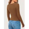 imagePRETTYGARDEN Womens 2025 Spring Long Sleeve Henley T Shirts Ribbed Knit Button Up Slim Fitted Basic Casual Going Out TopsKhaki