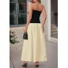 imagePRETTYGARDEN Womens 2025 Summer Strapless Maxi Dresses Patchwork Long Flowy Elegant Going Out Tube Top Dress with PocketsApricot
