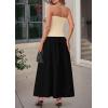 imagePRETTYGARDEN Womens 2025 Summer Strapless Maxi Dresses Patchwork Long Flowy Elegant Going Out Tube Top Dress with PocketsApricot Black